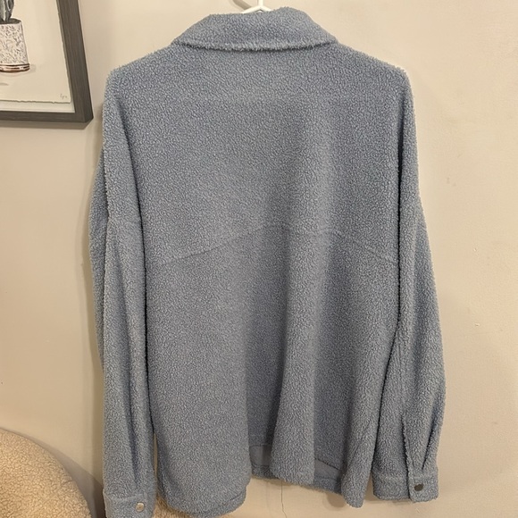 Blue Sherpa Button Up Shacket 💙 - Picture 7 of 7